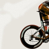 Post-exercise picture with man on bike