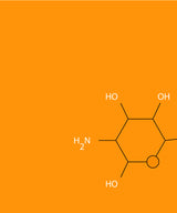 Graphic of the molecular chain of the glucosamine molecule