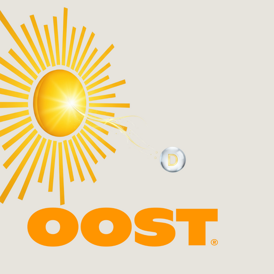 Vitamin D being created by the sun with the OOST Logo in orange