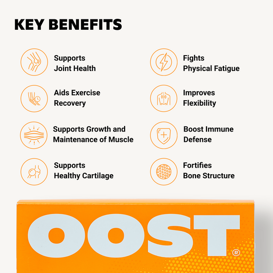 OOST Regen & Recover benefits list: supports joint health, aids recovery, improves flexibility, boosts immunity, and more.